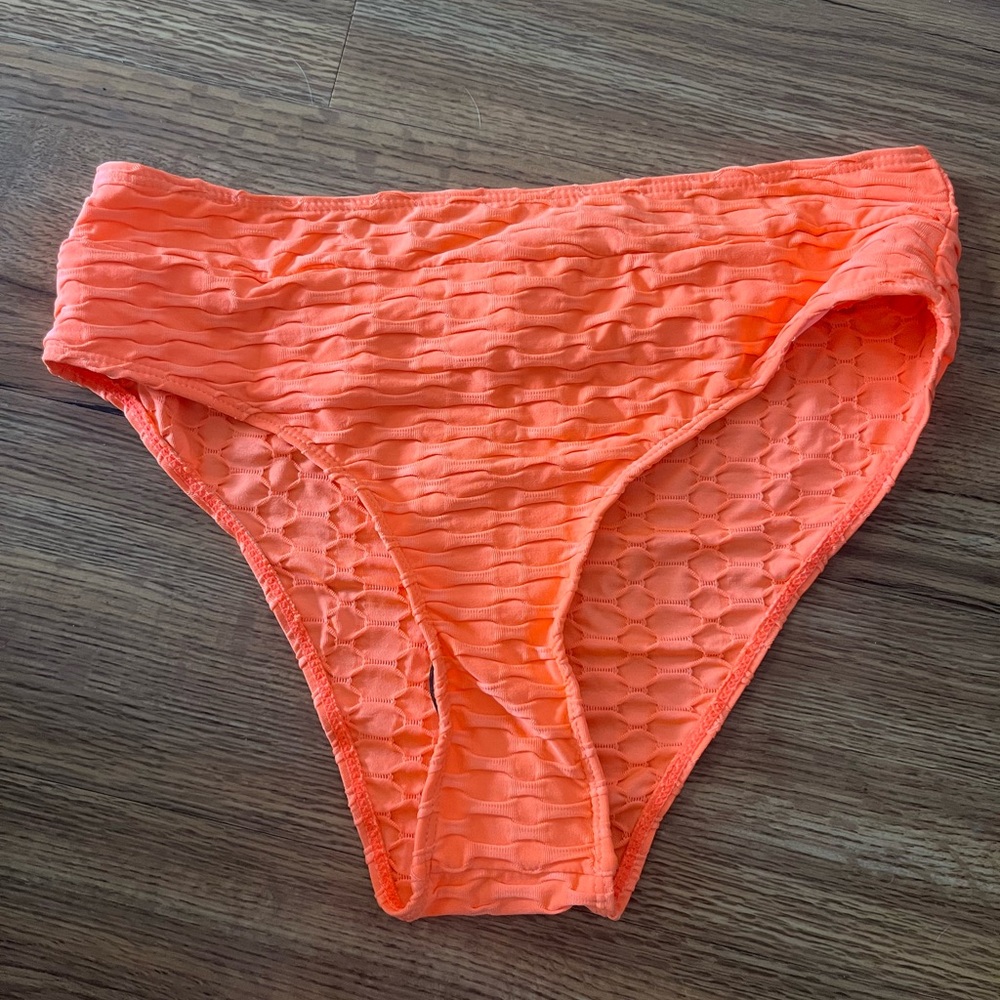 SHEIN Orange Textured Bikini Bottom